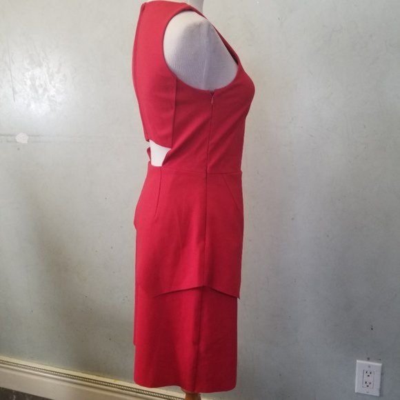 $195 Pure Navy red sleeveless Open Back Overlay dress women's size 2 (267) - Picture 2 of 7